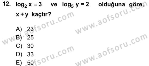 Matematik 1 Dersi 2015 - 2016 Yılı (Vize) Ara Sınav Soruları 12. Soru