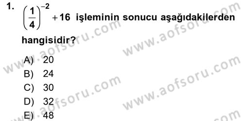 Matematik 1 Dersi 2015 - 2016 Yılı Tek Ders Sınav Soruları 1. Soru