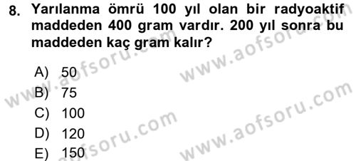 Matematik 1 Dersi 2016 - 2017 Yılı 3 Ders Sınav Soruları 8. Soru