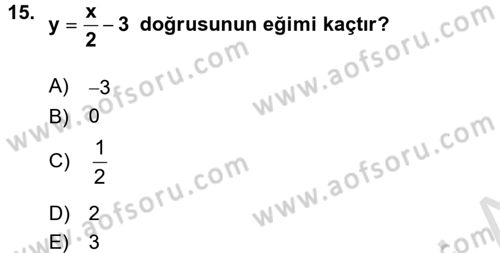 Matematik 1 Dersi 2016 - 2017 Yılı (Vize) Ara Sınav Soruları 15. Soru