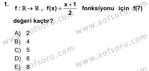 Matematik 1 Dersi 2018 - 2019 Yılı (Vize) Ara Sınav Soruları 1. Soru