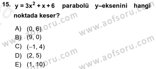 Matematik 1 Dersi 2018 - 2019 Yılı (Vize) Ara Sınav Soruları 15. Soru