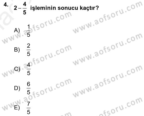 Matematik 1 Dersi 2018 - 2019 Yılı (Vize) Ara Sınav Soruları 4. Soru
