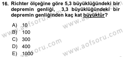 Matematik 1 Dersi 2021 - 2022 Yılı (Vize) Ara Sınav Soruları 16. Soru