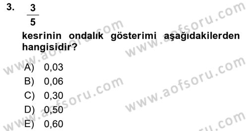 Matematik 1 Dersi 2021 - 2022 Yılı (Vize) Ara Sınav Soruları 3. Soru