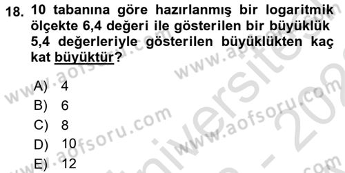 Matematik 1 Dersi 2022 - 2023 Yılı (Vize) Ara Sınav Soruları 18. Soru