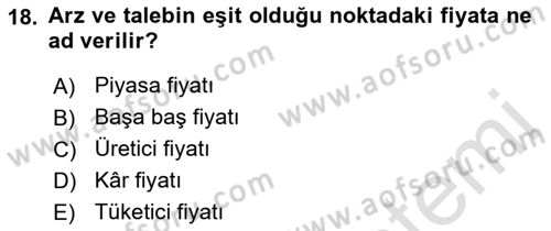 Matematik 1 Dersi 2022 - 2023 Yılı (Final) Dönem Sonu Sınav Soruları 18. Soru