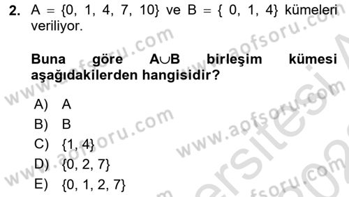 Matematik 1 Dersi 2022 - 2023 Yılı (Final) Dönem Sonu Sınav Soruları 2. Soru