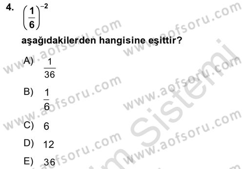 Matematik 1 Dersi 2022 - 2023 Yılı (Final) Dönem Sonu Sınav Soruları 4. Soru