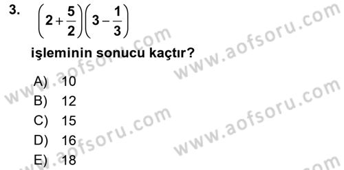 Matematik 1 Dersi 2023 - 2024 Yılı (Vize) Ara Sınav Soruları 3. Soru