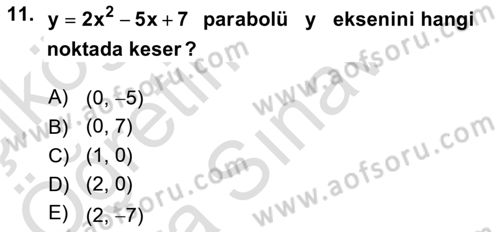 Matematik 1 Dersi 2025 - 2026 Yılı (Vize) Ara Sınav Soruları 11. Soru