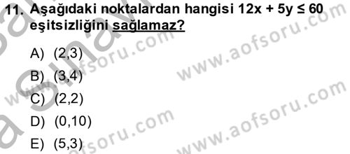 Matematik 2 Dersi 2013 - 2014 Yılı (Vize) Ara Sınav Soruları 11. Soru