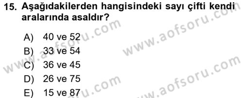 Matematik 2 Dersi 2016 - 2017 Yılı 3 Ders Sınavı 15. Soru
