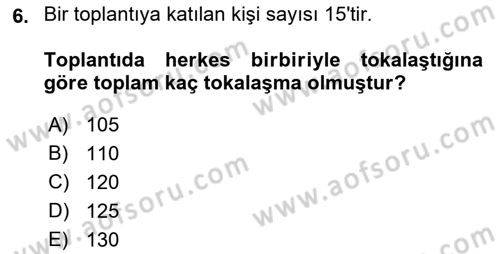 Matematik 2 Dersi 2021 - 2022 Yılı (Final) Dönem Sonu Sınavı 6. Soru