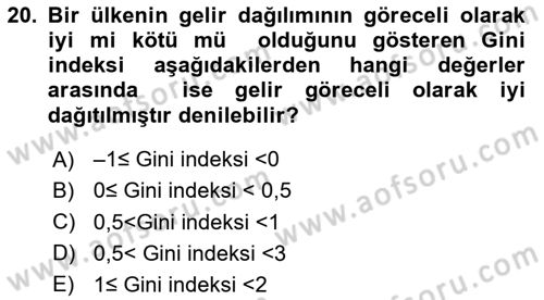 Matematik 2 Dersi 2023 - 2024 Yılı (Vize) Ara Sınav Soruları 20. Soru