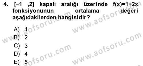 Matematik 2 Dersi 2023 - 2024 Yılı (Vize) Ara Sınav Soruları 4. Soru