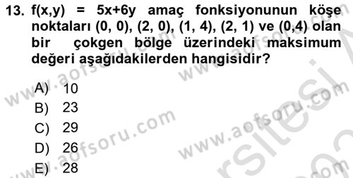 Matematik 2 Dersi 2024 - 2025 Yılı (Vize) Ara Sınav Soruları 13. Soru