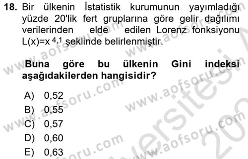 Matematik 2 Dersi 2024 - 2025 Yılı (Vize) Ara Sınav Soruları 18. Soru