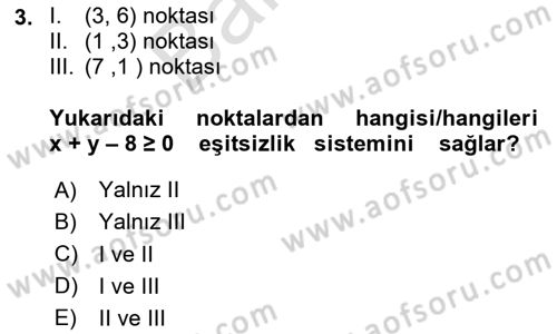 Matematik 2 Dersi 2024 - 2025 Yılı (Final) Dönem Sonu Sınav Soruları 3. Soru