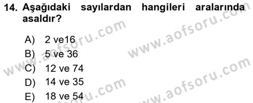 Matematik 2 Dersi 2024 - 2025 Yılı Yaz Okulu Sınav Soruları 14. Soru