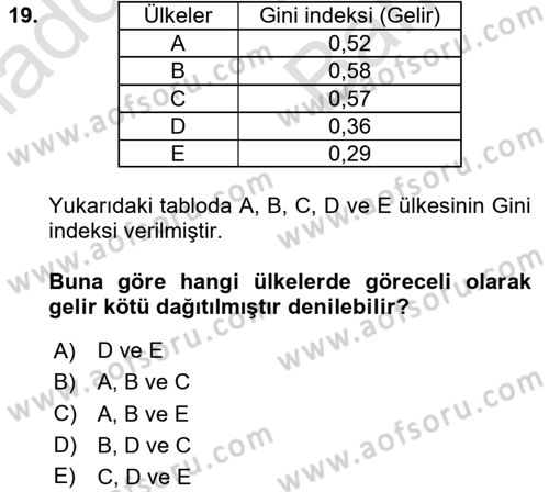 Matematik 2 Dersi 2025 - 2026 Yılı (Vize) Ara Sınav Soruları 19. Soru
