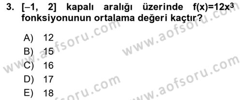 Matematik 2 Dersi 2025 - 2026 Yılı (Vize) Ara Sınav Soruları 3. Soru