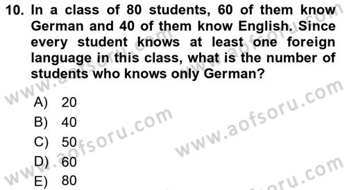 Mathematics 1 Dersi Ara Sınavı Deneme Sınav Soruları 10. Soru