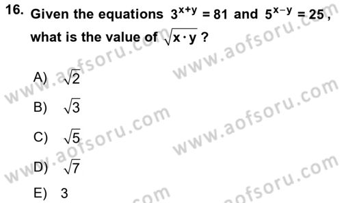 Mathematics 1 Dersi 2017 - 2018 Yılı (Vize) Ara Sınav Soruları 16. Soru