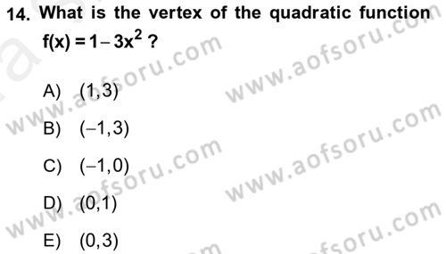 Mathematics 1 Dersi 2018 - 2019 Yılı (Vize) Ara Sınavı 14. Soru