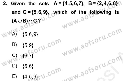 Mathematics 1 Dersi 2018 - 2019 Yılı (Final) Dönem Sonu Sınavı 2. Soru