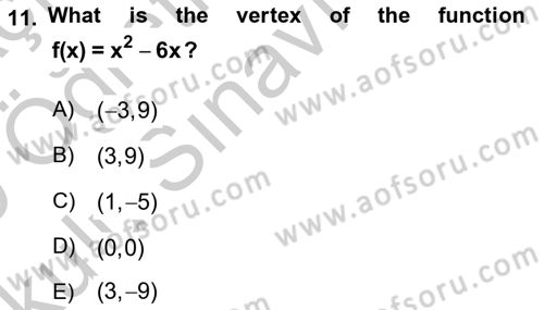 Mathematics 1 Dersi 2018 - 2019 Yılı Yaz Okulu Sınavı 11. Soru