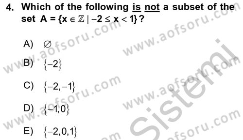 Mathematics 1 Dersi 2018 - 2019 Yılı Yaz Okulu Sınavı 4. Soru