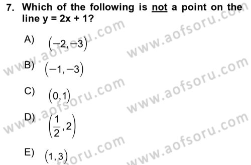 Mathematics 1 Dersi 2020 - 2021 Yılı Yaz Okulu Sınavı 7. Soru