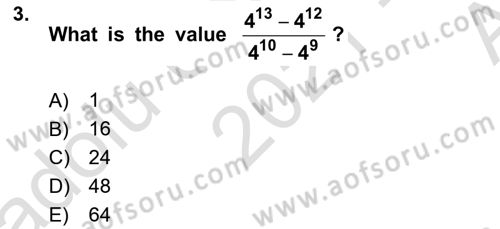Mathematics 1 Dersi Ara Sınavı Deneme Sınav Soruları 3. Soru