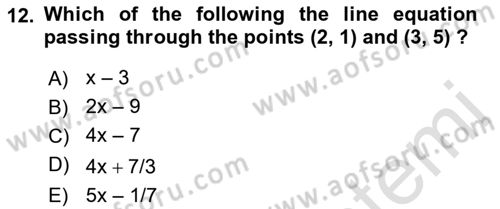 Mathematics 1 Dersi 2022 - 2023 Yılı (Vize) Ara Sınav Soruları 12. Soru