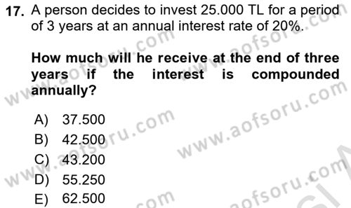 Mathematics 1 Dersi 2022 - 2023 Yılı (Vize) Ara Sınav Soruları 17. Soru