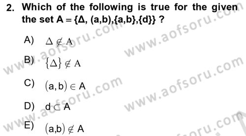 Mathematics 1 Dersi 2022 - 2023 Yılı (Vize) Ara Sınav Soruları 2. Soru