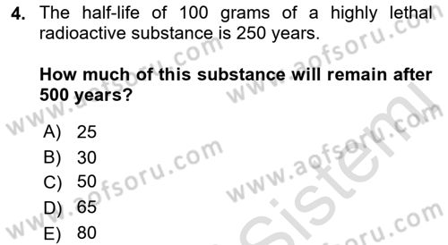 Mathematics 1 Dersi 2022 - 2023 Yılı (Final) Dönem Sonu Sınavı 4. Soru