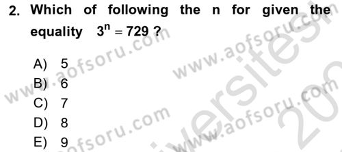 Mathematics 1 Dersi 2022 - 2023 Yılı Yaz Okulu Sınav Soruları 2. Soru