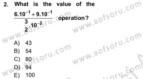 Mathematics 1 Dersi Ara Sınavı Deneme Sınav Soruları 2. Soru