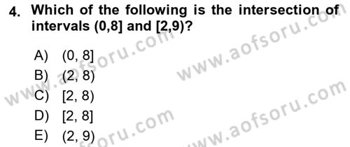 Mathematics 1 Dersi Ara Sınavı Deneme Sınav Soruları 4. Soru