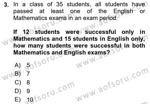 Mathematics 1 Dersi 2024 - 2025 Yılı Yaz Okulu Sınav Soruları 3. Soru