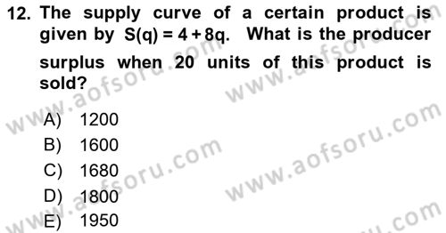 Mathematics 2 Dersi 2017 - 2018 Yılı (Vize) Ara Sınavı 12. Soru