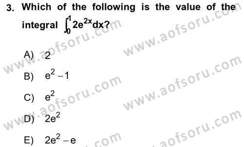 Mathematics 2 Dersi 2017 - 2018 Yılı (Vize) Ara Sınavı 3. Soru