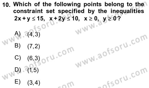 Mathematics 2 Dersi 2017 - 2018 Yılı (Final) Dönem Sonu Sınavı 10. Soru