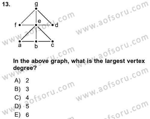 Mathematics 2 Dersi 2017 - 2018 Yılı (Final) Dönem Sonu Sınav Soruları 13. Soru