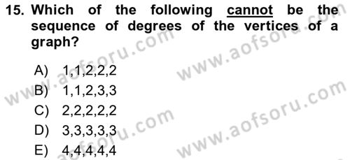 Mathematics 2 Dersi 2017 - 2018 Yılı (Final) Dönem Sonu Sınav Soruları 15. Soru