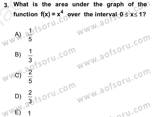 Mathematics 2 Dersi 2017 - 2018 Yılı (Final) Dönem Sonu Sınav Soruları 3. Soru