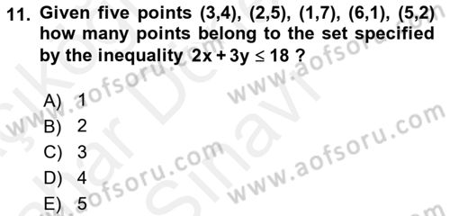 Mathematics 2 Dersi 2018 - 2019 Yılı (Final) Dönem Sonu Sınav Soruları 11. Soru