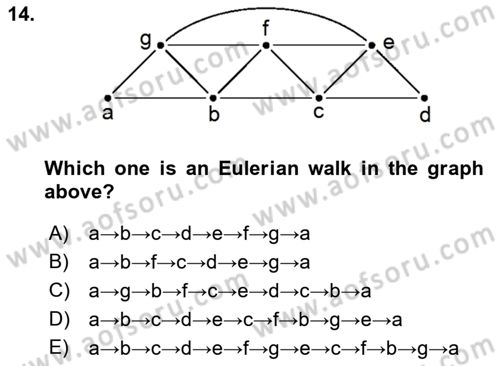 Mathematics 2 Dersi 2018 - 2019 Yılı (Final) Dönem Sonu Sınav Soruları 14. Soru